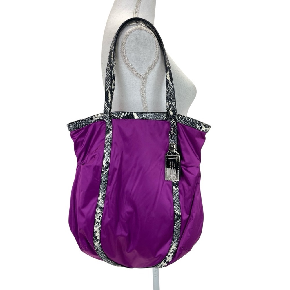 Henri Bendel Satin Jetsetter Bag Purse Magenta